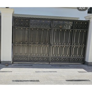 Puerta Principal Moderna MS |   Puerta de Seguridad de Acero al Carbono con Acabado Dorado |   Puerta de Entrada de Hierro Contemporánea para Casa o Villa, Uso en Exteriores - Product Image 1