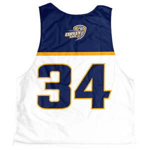 Copley Lax Camisetas de Lacrosse Personalizadas, Reversibles, Blancas, Azul Marino y Doradas, Sublimadas, Transpirables, 100% Poliéster, para Adultos - Product Image 2