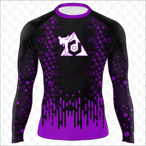 Camisetas de compresión personalizadas de manga larga con logo personalizado, material de poliéster y spandex, impresión por sublimación, Rash Guard para hombre - Product Image 1