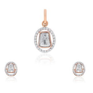 <b>Solid</b> 18K <b>Gold</b> Trapezoid Cut CZ Diamond Charm <b>Pendant</b> for Women Luxury Regular Size SGL Certified Elegant Fine Jewelry - Product Image 1