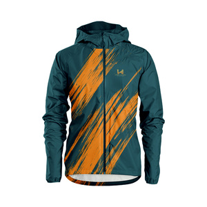 Men's Hooded Windbreaker <b>Jacket</b> Geometric Printed Sporty Style Zipper Closure Polyester Material Autumn Wear Rainproof <b>Jacket</b> - Product Image 2