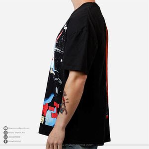 เสื้อยืดโอเวอร์ไซส์ทรงบ็อกซี่ พิมพ์ลาย DTG ผ้าฝ้าย 100% เนื้อหนา ระบายอากาศได้ดี เป็นมิตรกับสิ่งแวดล้อม สไตล์สตรีทแวร์ วินเทจ รับผลิตแบบ OEM พร้อมโลโก้ตามสั่ง - Product Image 4