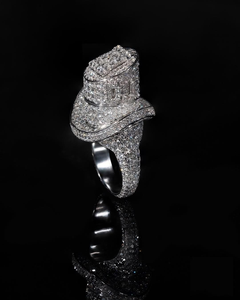 Luxury VVS Moissanite Top Hat Pave Setting 925 Sterling <b>Silver</b> Iced Hip Hop Statement <b>Ring</b> for <b>Men</b> GRA Certified - Product Image 2