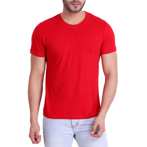 Camiseta Roja Escarlata Lisa para Hombre con Impresión Personalizada, Venta al por Mayor, 100% Algodón, Cuello Redondo, Marca Privada, Fabricante OEM ODM - Product Image 2