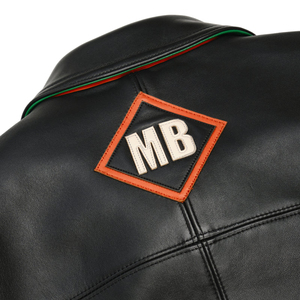 Nouvelle veste courte en cuir véritable pour femmes, taille américaine, broderie de diamants, lettres, 100% cuir d'agneau européen antique, veste bomber - Product Image 5