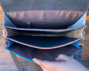 Handcrafted Hair on Cowhide Colorful Suede Leather Crossbody Shoulder <b>Bags</b> for Women Sustainable Recycled Leather <b>Tassel</b> Handbag - Product Image 6