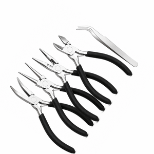 MANAN INSTRUMENTS Stainless Steel Jewelry Pliers Set <b>Black</b> Handles for DIY Crafting Tools 5 Pieces Including Tweezers for <b>Ring</b> - Product Image 3