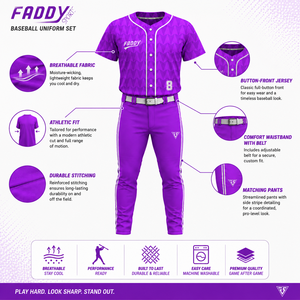 Ensemble d'uniformes de baseball personnalisés sublimés – Maillot respirant de haute qualité à boutons intégraux avec pantalon – Tenue de sport d'équipe pour l'entraînement - Product Image 5