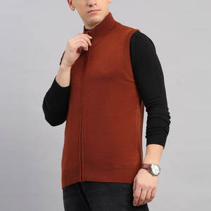 Pulls en tricot pour hommes chauds et élégants pour l'hiver, avec fermeture éclair, logo brodé personnalisé - Product Image 4