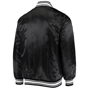 Veste universitaire en satin à boutons-pression, vêtement de sport, veste de collège personnalisable avec broderie vierge pour lycée et université - Product Image 5