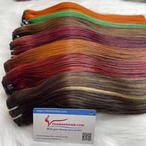 Precio de fábrica Color teñido Extensiones de cabello humano Hueso recto con onda natural 100% Cabello humano Gran stock - Product Image 2