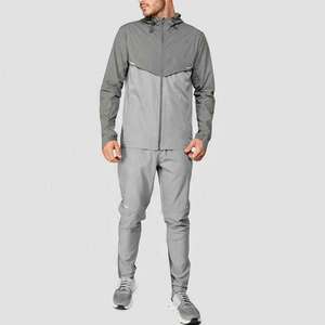 Conjunto Deportivo para Hombre con Capucha Gris, Cierre Completo, Ligero, de Algodón, Lavado Ácido, Estilo Vintage, Secado Rápido, Corte Regular, para Invierno - Product Image 1