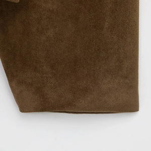 Veste chemise de travail en PU pour homme, manches chauve-souris, col rabattu, couleur unie, coupe courte et ample, vêtement d'extérieur d'automne avec poches - Product Image 3
