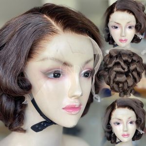 Perruque brune rebondissante de haute qualité en cheveux naturels bruts, avec fermeture frontale, brun clair, 100 % cheveux humains vietnamiens - Product Image 3