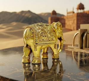 Estatua de Elefante con Trompa de Latón Puro, 100% Latón, 5.5 × 2.5 × 4 cm, 50 g, Murti Tradicional de Elefante para Puja, Decoración del Hogar y Regalo - Product Image 6