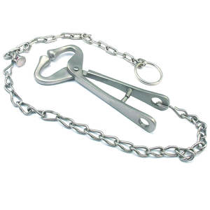 Stainless Steel Cow Nose Pliers with <b>Chain</b> <b>Heavy</b> <b>Duty</b> Cattle Bull Nose Lead Pulling Farm Ranch Livestock Handling Veterinary Use - Product Image 2