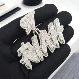 Bijoux de luxe Hip Hop Ice Out Zircon grand coeur pendentif pavé Bling collier pour hommes et femmes à la mode Rap déclaration - Product Image 6