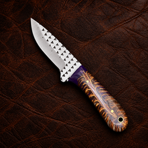 Couteau de cowboy personnalisé, lame en acier, manche en résine époxy, fourreau en bois et résine époxy, pour le camping en plein air, la chasse, haute qualité, service OEM - Product Image 5