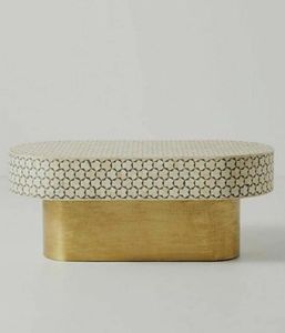 Mesa de Centro Contemporánea con Incrustaciones de Hueso, Mueble de Mosaico Hecho a Mano, Elegante Centro de Atención, Decoración de Lujo para el Hogar - Product Image 2
