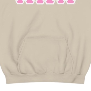 Sudadera con Capucha AKA de Dos Tonos con Letras, Sudadera Premium de Forro Polar, Ropa Personalizada para Hermandades Griegas, para Mujer, en Beige Arena, Verde y Rosa - Product Image 4
