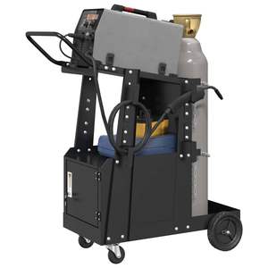 Chariot de soudage en acier noir 91 x 47 x 96 cm pour chariots à main et chariots à roulettes - Product Image 3