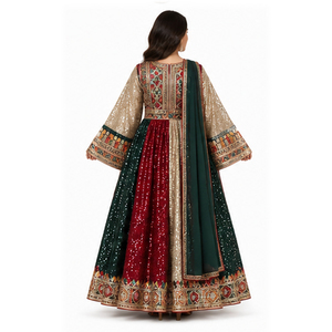 Precio al por mayor: Últimos vestidos afganos Kuchi bordados a mano multicolor, vestidos vintage de alta calidad, vestidos nupciales afganos Kuchi. - Product Image 2