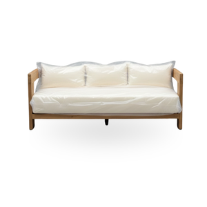 Conjunto de Sofá de Jardín Moderno de Teca para Una Persona, Muebles de Exterior con Cojines Color Crema, Diseño Duradero para Uso en Villas y Hoteles - Product Image 5