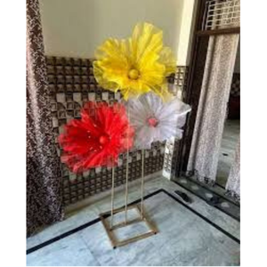 Grande fleur artificielle en soie rouge - Product Image 5