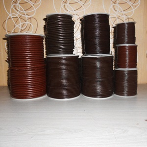 Waterproof Coated Round Leather <b>Cord</b> for Home Textiles Jewelry Bags Garments with Sewn Finish - Product Image 1