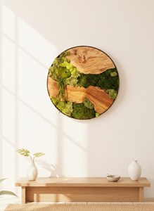 Décoration Murale Ronde Prête à Poser en Mousse de Renne Stabilisée Personnalisée – Décoration Murale en Mousse Stabilisée pour la Maison - Product Image 3