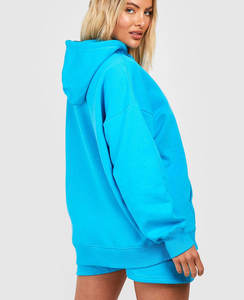 Haut de yoga à cordon de serrage en coton personnalisé pour femmes, sweat-shirt à épaules tombantes, entraînement actif, sport, décontracté, sweat-shirt en tricot uni pour femmes - Product Image 2