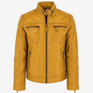 Veste décontractée en cuir PU pour homme, coupe ajustée, col montant, toile douce et respirante, logo personnalisé OEM - Product Image 5
