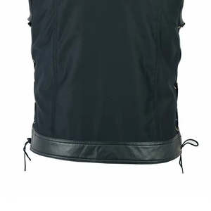 Gilet personnalisé pour homme en toile 100% polyester imperméable, réversible, respirant, décontracté, avec boutons et fermeture éclair, pour club de motards - Product Image 5