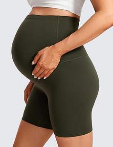 Pantalones Cortos Deportivos de Maternidad Genuinos, Sin Costuras, Personalizados, de Cintura Alta, Transpirables, Elásticos, para Gimnasio y Fitness, con Soporte Suave y Elástico para el Vientre - Product Image 3