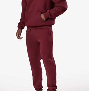 ชุดเสื้อฮู้ดดี้โอเวอร์ไซส์สีพื้นสำหรับผู้ชาย เสื้อสเวตเชิ้ตและกางเกงจ็อกเกอร์ลำลอง 2 ชิ้น ชุดกีฬาพรีเมียม - Product Image 6