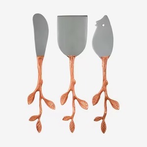 ชุดมีดชีสสแตนเลสอย่างดี พร้อมที่ตัดและอุปกรณ์เสริมสำหรับเสิร์ฟในครัว - Product Image 6