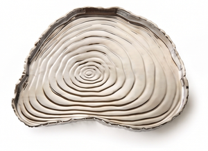Plateau de service en métal massif texturé effet bois argenté, article de vaisselle pour cuisine et salle à manger, en stock - Product Image 4