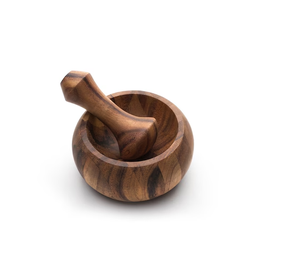 Mortero y pilón de madera ecológicos, esenciales para la cocina, tamaño personalizado. - Product Image 3
