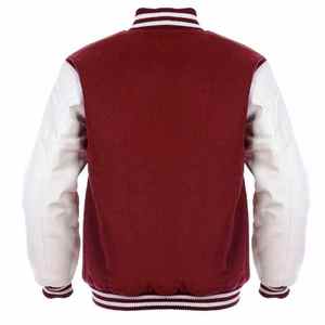 Veste de baseball universitaire pour homme en cuir avec logo personnalisé, manches en cuir, broderie, noire, 2025 - Product Image 1
