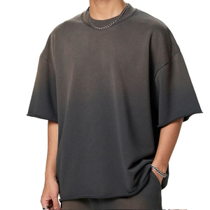 T-shirt en coton vierge de qualité supérieure, style OEM personnalisé, effet délavé soleil, nouveau modèle, best-seller pour hommes adultes. - Product Image 5