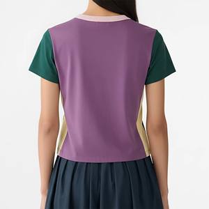 OEM Heavyweight 220gsm Women's T-Shirts 100% Cotton regular fit T-shirt <b>crop</b> <b>top</b> O-Neck Breathable Eco-Friendly ladies T-Shirts - Product Image 2