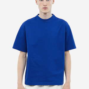 Camisetas Premium de Cuello Alto para Hombre, de Poliéster/Algodón, Lisas, al por Mayor, con Impresión de Logotipo Personalizado, Unisex, Corte Holgado - Product Image 3