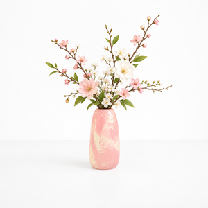 Vase en résine fait main, finition rouge brillante, forme ronde, design traditionnel pour l'affichage floral, décoration du Nouvel An chinois - Product Image 2