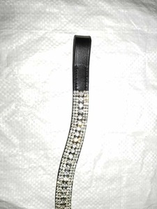 Fronture de cheval en cuir avec cinq rangées de cristaux transparents, qualité export, disponible dans toutes les tailles au meilleur prix - Product Image 3