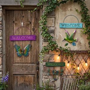 Décoration murale en métal pour jardin de papillons - Multifonctionnelle - Product Image 1
