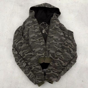 Sudadera con capucha extragrande y cremallera completa, estilo urbano, estampada Y2K, unisex, 100% algodón, informal, camuflaje, con cremallera. - Product Image 1