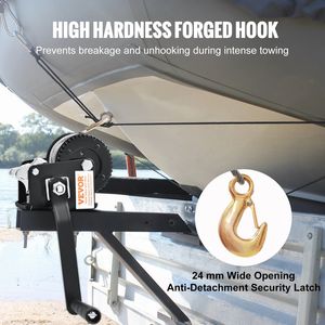 Cabrestante de manivela manual de alta resistencia de 800 libras de capacidad para remolque de barco ATV remolque Cable de alambre de acero de 33 pies trinquete bidireccional operado manualmente - Product Image 4