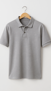 Camisa de Hombre Premium Negra de Punto Piqué de Spandex/Algodón, Color Sólido, Manga Corta, Cuello con Botones, Casual, Transpirable, Corte Regular - Product Image 2