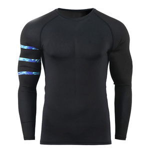 เสื้อรัดกล้ามเนื้อผู้ชายแบบสั่งทำ OEM ผ้ายืดสแปนเด็กซ์/โพลีเอสเตอร์ 240 กรัม แขนยาว กระชับรูป แห้งเร็ว ระบายอากาศได้ดี เหมาะสำหรับออกกำลังกายและเล่นกีฬา - Product Image 3
