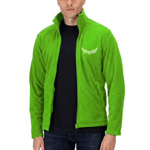 <b>Men's</b> <b>Navy</b> <b>Fleece</b> Jacket With Embroidered Wings Logo Stand Collar Zipper Front Casual Outdoor Wear Autumn Season - Product Image 4